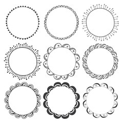 hand drawn round frames, circle ornaments