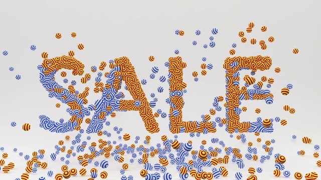 SALE. Color balls create and form letters.Candy balls flying out, jumping and falling down.
Good for Marketing and advertisement on the mall and showroom screens.For sales, discounts and promotions