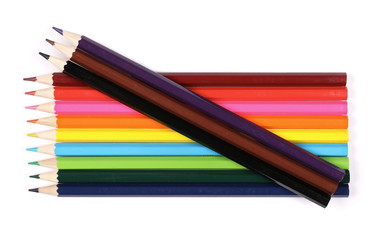 new color pencils isolated on white 