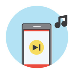 music play flat icon vector