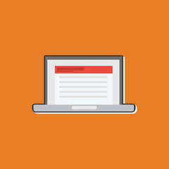 laptop flat icon vector
