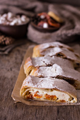 strudel with dried fruits