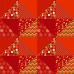 red color traditional ornament patchwork pattern illustration. s