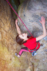 Obraz na płótnie Canvas Girl mountain climber.