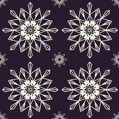 Christmas snowflakes seamless background.