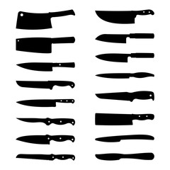 Kitchen Knifes SIlhouette Various Collection Set