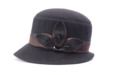 classic female Cloche hat isolated on white