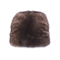 women's fur hat isolated on white