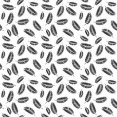 Palm Leaf Seamless Pattern Background. Vector Illustration.