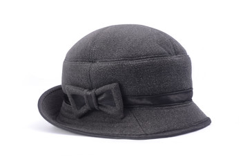 classic female Cloche hat isolated on white