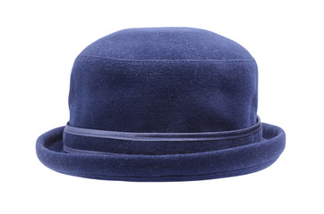 blue lady's hat isolated on white
