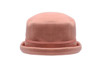 pink lady's hat isolated on white