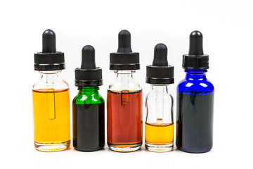 Flavored vape juice isolated on white background