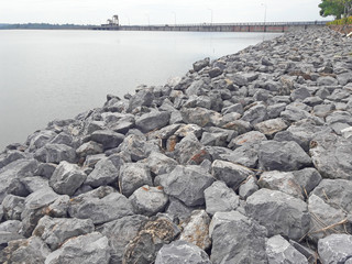 Stone embankment.