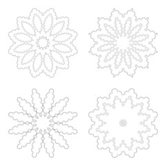 Vector circular design templates . Round decorative patterns. Set of creative Mandala isolated on white.