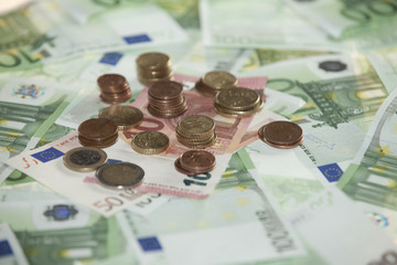 paper money and coins