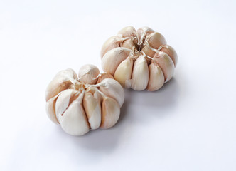 Fresh garlic isolated on white background.