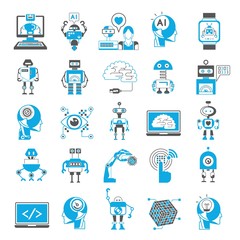 robot artificial intelligence icons