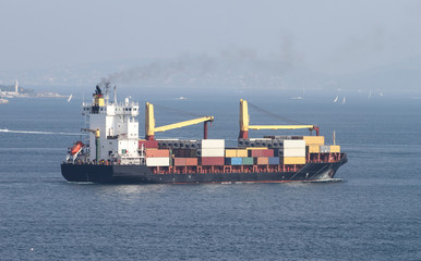 Container Ship in Sea
