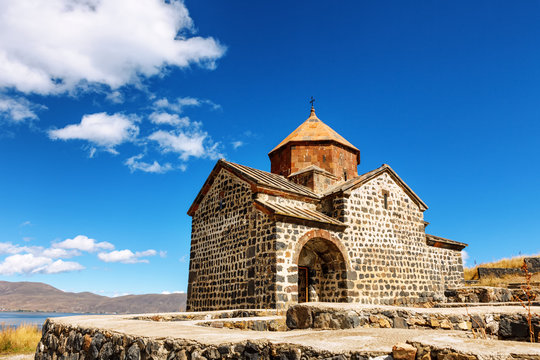 Scenic view of an old Sevanavank church in Sevan, Armenia