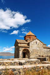 Scenic view of an old Sevanavank church in Sevan, Armenia