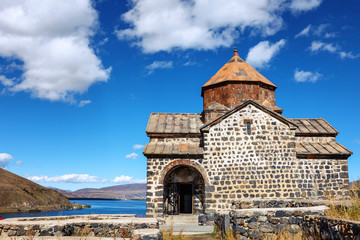 Scenic view of an old Sevanavank church in Sevan, Armenia