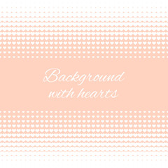 Background with white hearts on a light pink background