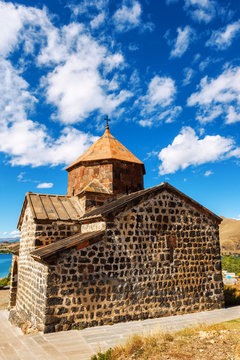 Scenic view of an old Sevanavank church in Sevan, Armenia
