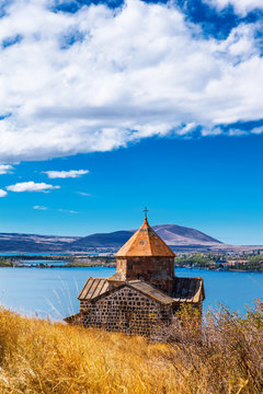Scenic view of an old Sevanavank church in Sevan, Armenia