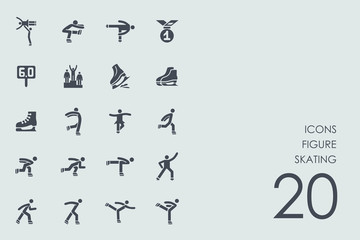 Set of figure skating icons