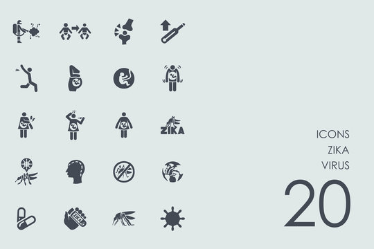 Set of zika virus icons