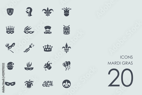 "Set of Mardi Gras icons" Stock image and royalty-free vector files on Fotolia.com - Pic 129078332