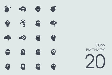 Set of psychiatry icons