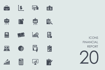 Set of financial report icons