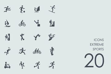 Set of extreme sports icons