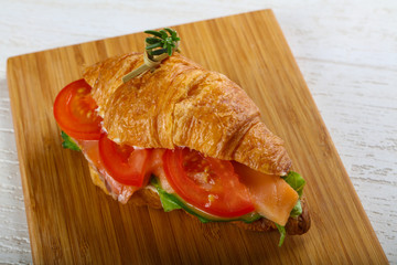 Croissant with salmon