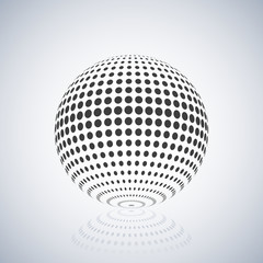 Sphere with halftone fill, vector illustration.