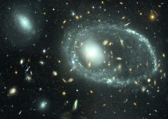 Stars and a nebula in deep space