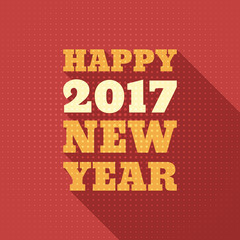 Happy New Year 2017 Retro Style text design