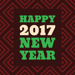 Happy New Year 2017 Retro Style text design
