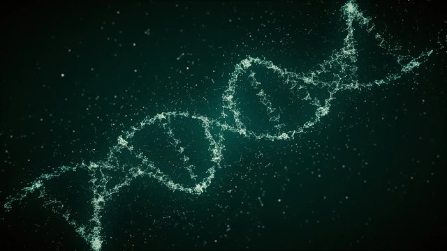 Looped Animated DNA Strand. Animation of DNA located diagonally. Perfect for background or individual elements in medical projects, presentations and research projects.