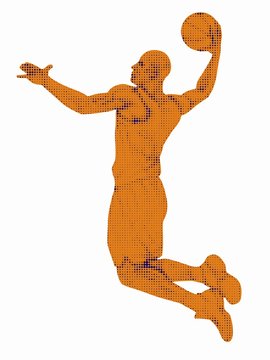silhouette of a basketball player. vector drawing