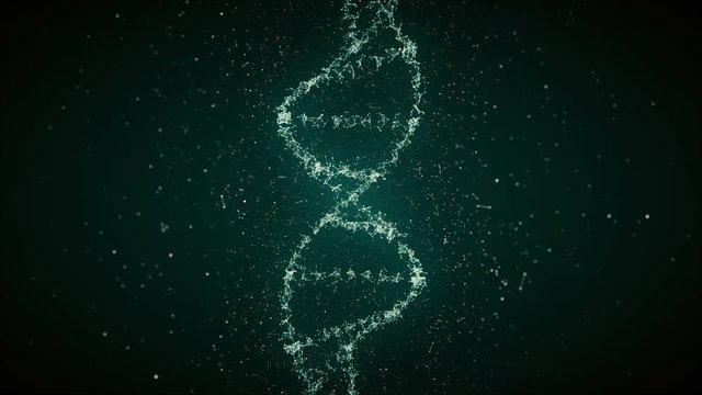 Looped Animated DNA Strand. Animation of DNA located vertically.  Perfect for background or individual elements in medical projects, presentations and research projects.