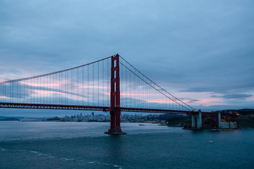 Fototapeta na wymiar Golden Gate and San Francisco at Dawn