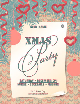 Poster Christmas party retro style