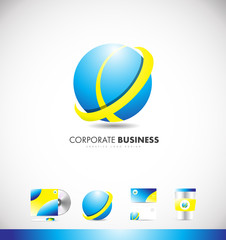 Corporate sphere 3d logo icon design