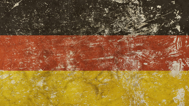 Old Grunge Vintage Faded German Republic Flag