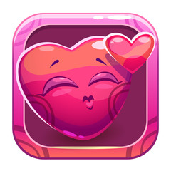 App icon with funny cute pink character