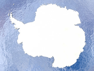 Antarctica with flag on globe