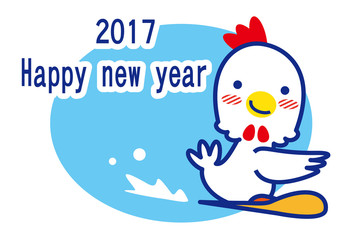 酉年　スノーボード　テンプレート